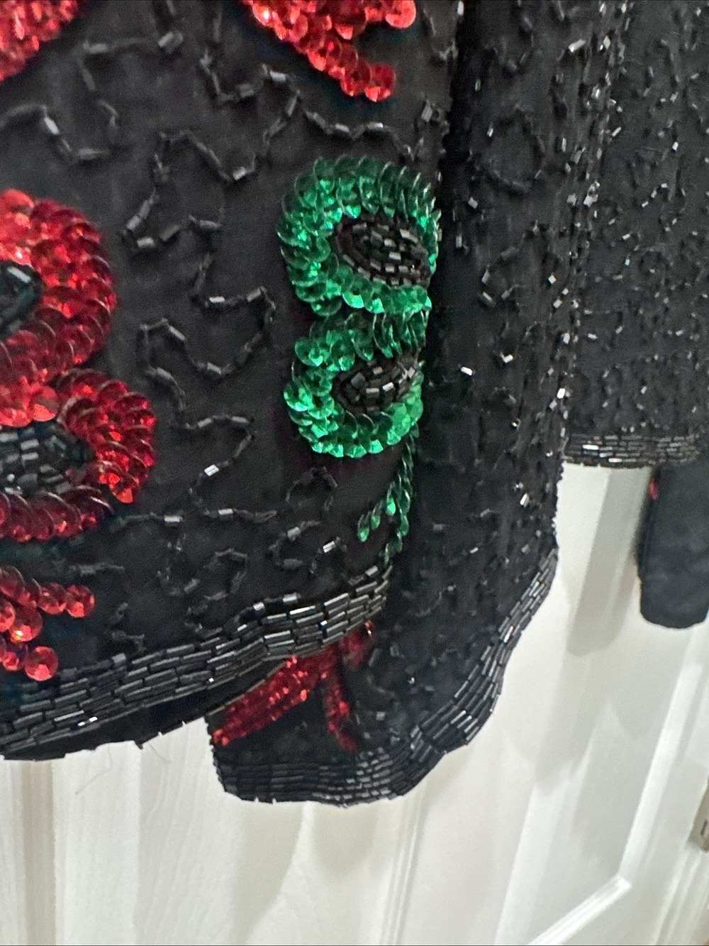 Vintage Laurence Kazar Beaded Sequin Holiday Christmas Bows Jacket Women’s 4X - Picture 10 of 12